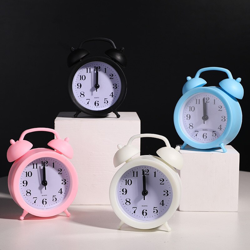 Bedroom Little Alarm Clock Students Mute Bedside Clock Cool Lazy Simple Clock CHILDREN'S Cartoon Alarm