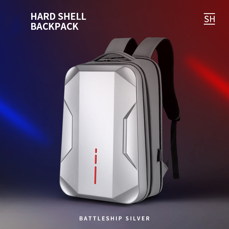 Men's 17.3 Inch Laptop Business Backpack Waterproof Hard Shell Backpack E-sport Gaming Backpack Double Opening 35L Travel Bags: Beige