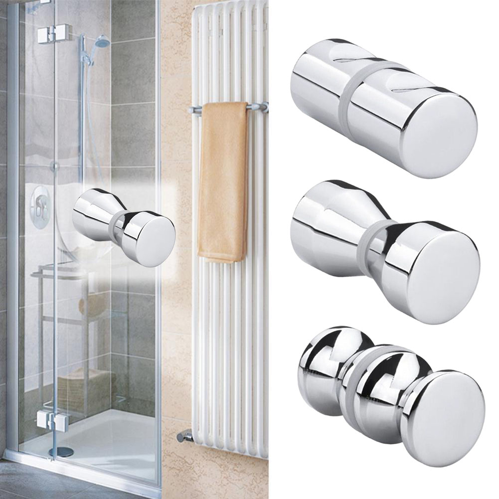 Aluminiumlegering Back-to-Back Glazen Deurknop Puller Push Enkele Glazen Deurknop Badkamer Douchekast Handvat Home Hardware
