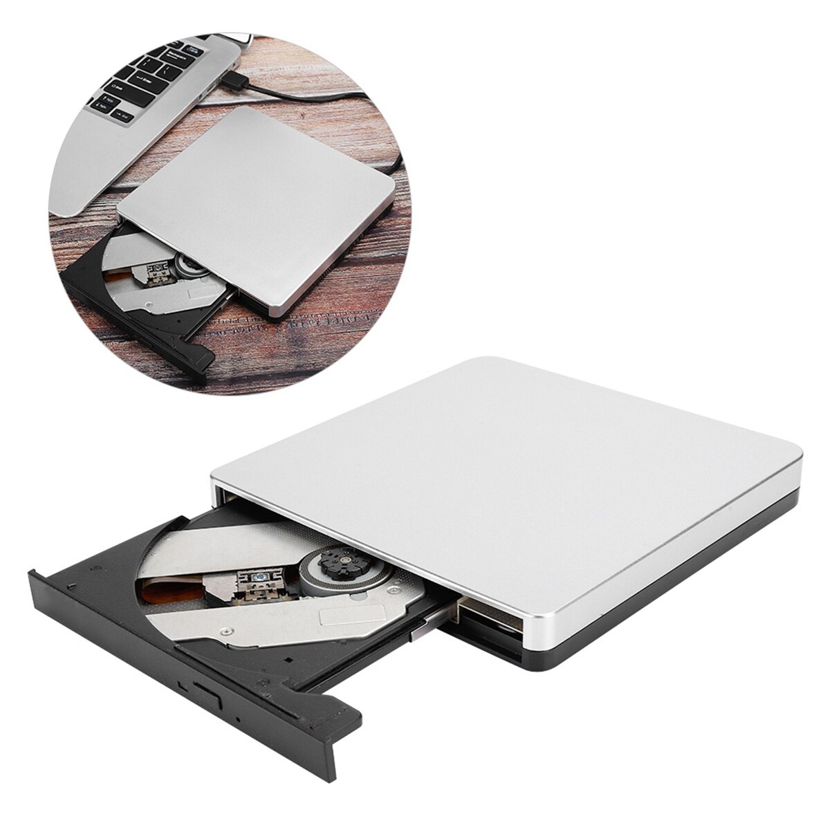 USB3.0 DVD Writer Aluminium Shell External Optical Drives for Desktop Notebook Computer Universal