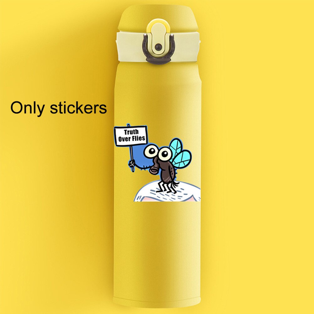 Lot de 10 autocollants décoratifs pour téléphone portable, motif « vérité sur les mouches », pour valises, voiture, maison, couvercle de toilette, ordinateur portable, bouteille d'eau