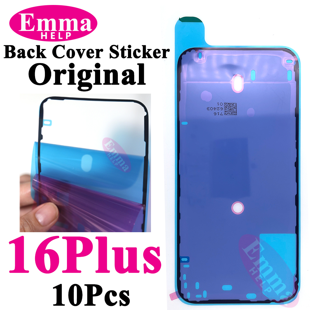 10pcs Back Cover Sticker for iPhone 14 15 Pro Max 16 Plus Back Frame Waterproof Seal Bezel Display Adhesive LCD Screen Frame: MULTICOLOR