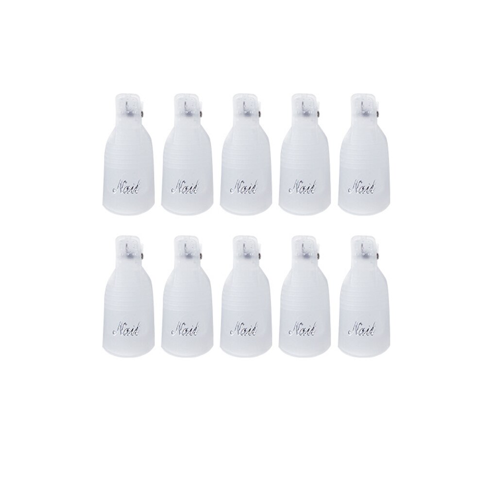 Plastic Nail Art Losweken Cap Clip Uv Gel Polish Remover Wrap Tool Nail Art Tips Voor Fingers Nagellak remover Nail Tool: Translucent