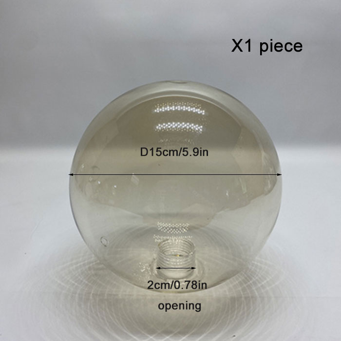 D10cm D12cm D15cm Rauch G9 Glas Lampenschirm Ersatz mit 2cm Öffnung Cognac Bernstein Grau Grau Globus G9 Schattenabdeckung für Teile: Grau
