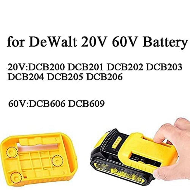 5 Packs Batterij Houder Dock Mounts Voor Dewalt 20V 60V Batterij, wandpaneel Plank Riem Clip Organizer Protector