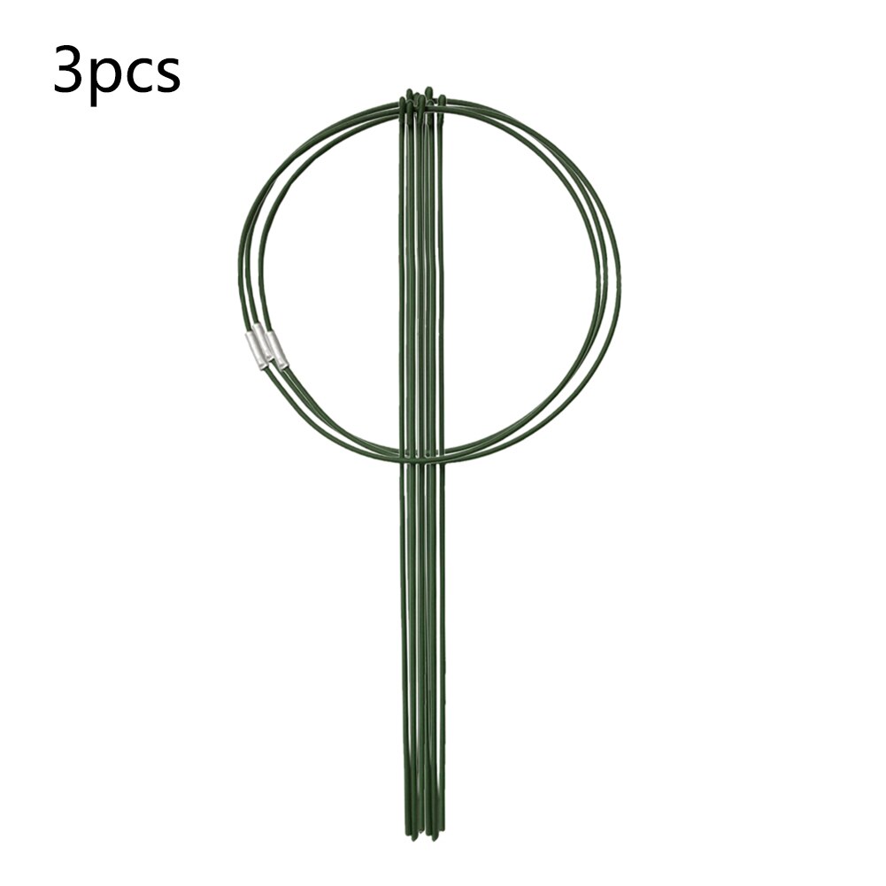 3 Pcs Plants Support Ring Rust Resistant Holder Garden Flower Short Vegetables Support Bracket Green Plants Growing Stand: Stakes diameter 18cm