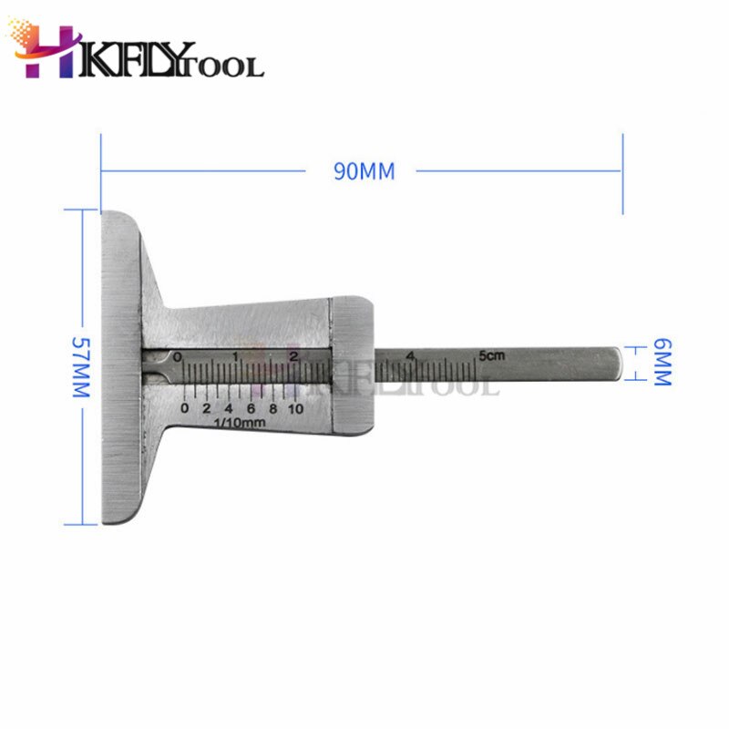 Stainless Steel Car Tyre Tire Tread Depth Gauge Meter Ruler Caliper Moto Truck Pie De Rey Paquimetro Measuring Tools