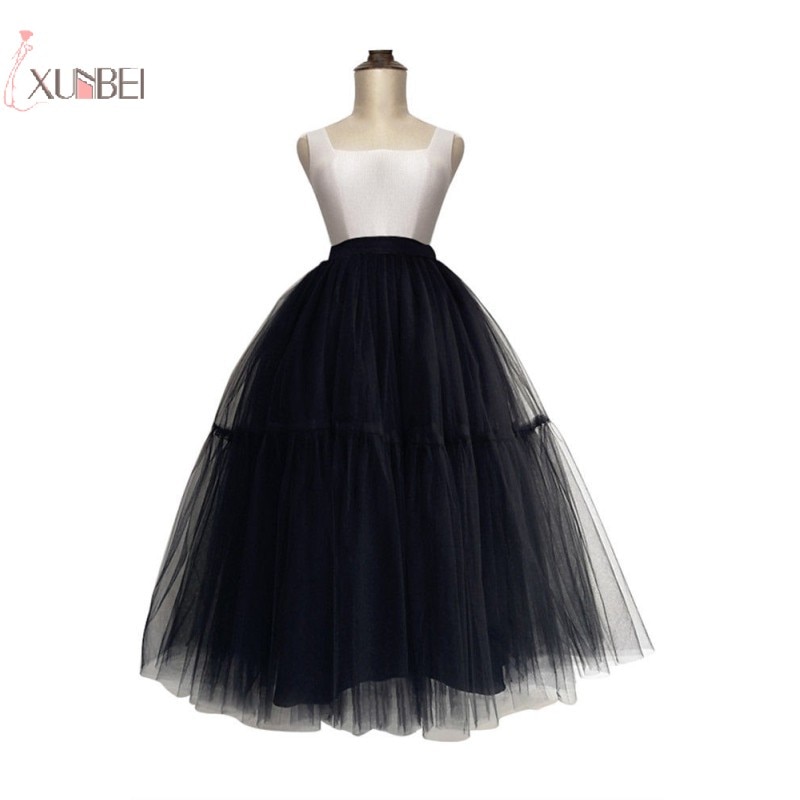 Schwarz Lange Hochzeit Petticoat Tüll Felsen Brautkleid Ballkleid Unterrock Hochzeit Zubehör