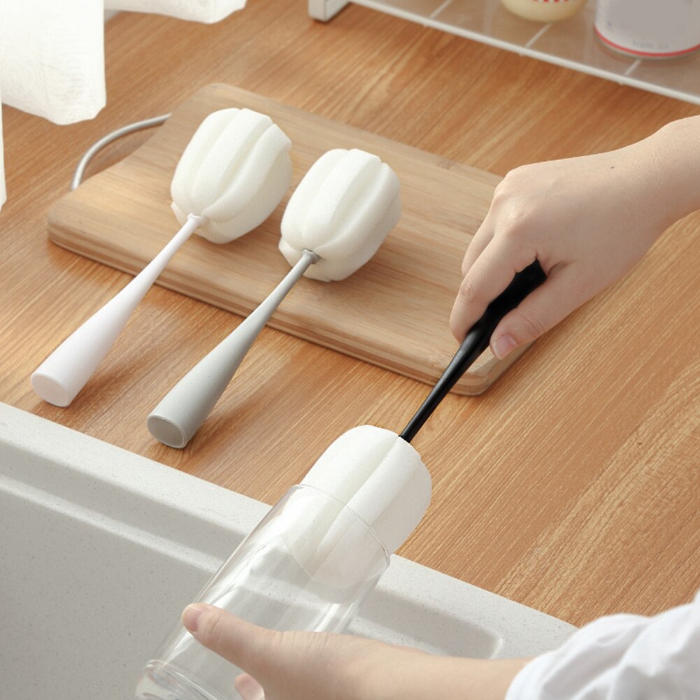 For Pots Glass Cup Teapot Kitchen Cleaning Tool Free Standing Sponge Baby Supplies Home Coffee Bottle Brush Washing Long Handle
