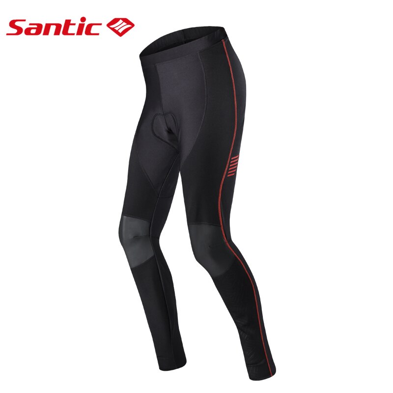 Santic-mallas térmicas de ciclismo para hombre, pantalones térmicos reflectantes, acolchados, para invierno: 8C04106 / S