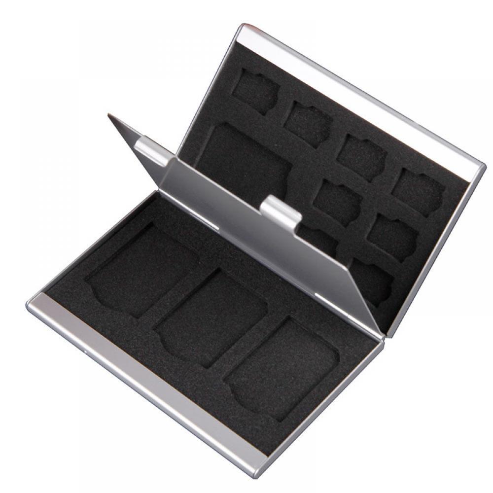 Aluminium Alloy Micro for SD MMC TF Memory Card Storage Box Protector Case for 4x SD Card 8x Micro Card Storage Card Holder Case