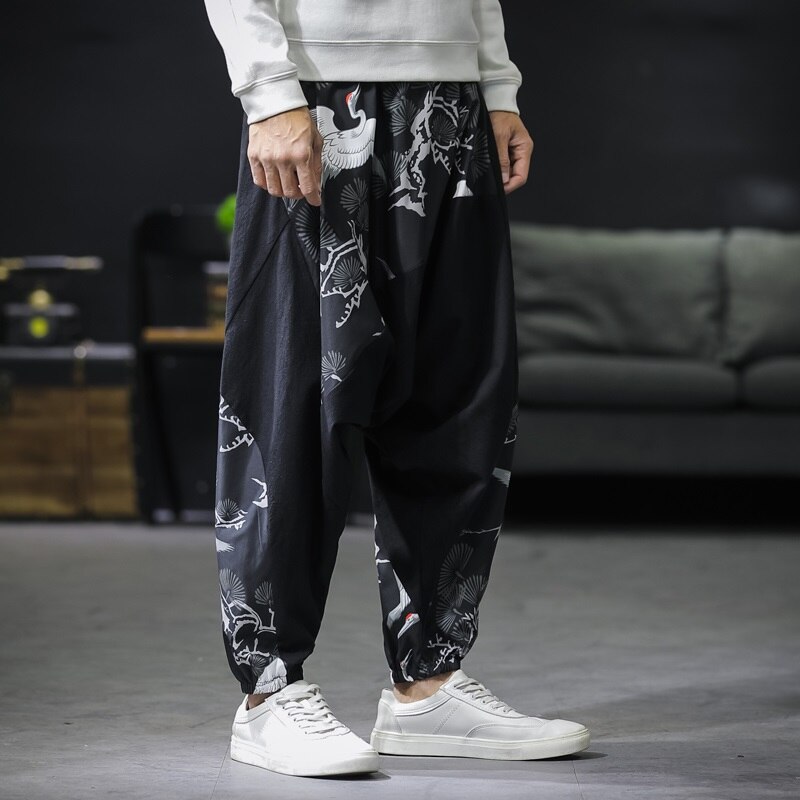 Hip hop japanske bukser herre urban størrelse mænd arbejdstøj traditionel kinesisk tøj mandlige kimonobukser 10862 – Grandado