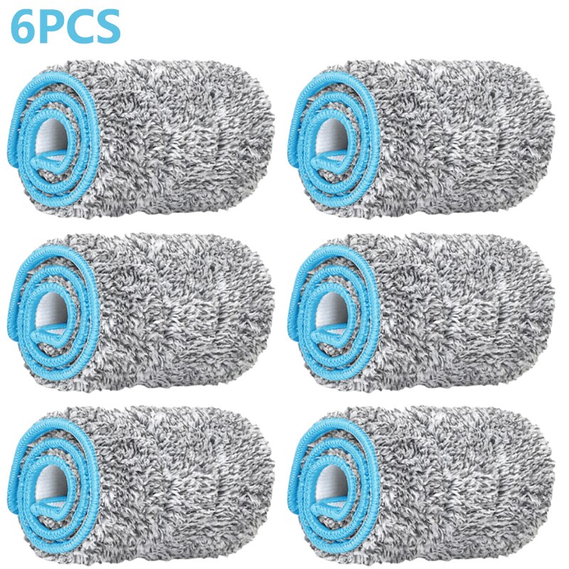 Magic Cleaning Mops,Flat Squeeze Mop Free Hand Spin Cleaning Microfiber cloth With Bucket,Home Kitchen Floor Clean Tool: 6cloth