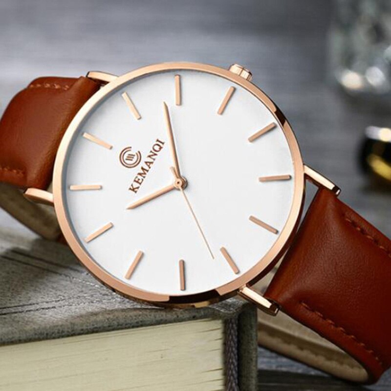 Montres à Quartz pour hommes bleu | En verre, à la , montres minces, erkek kol, saati, reloj hombre, Relogio Masculino: 0088-1