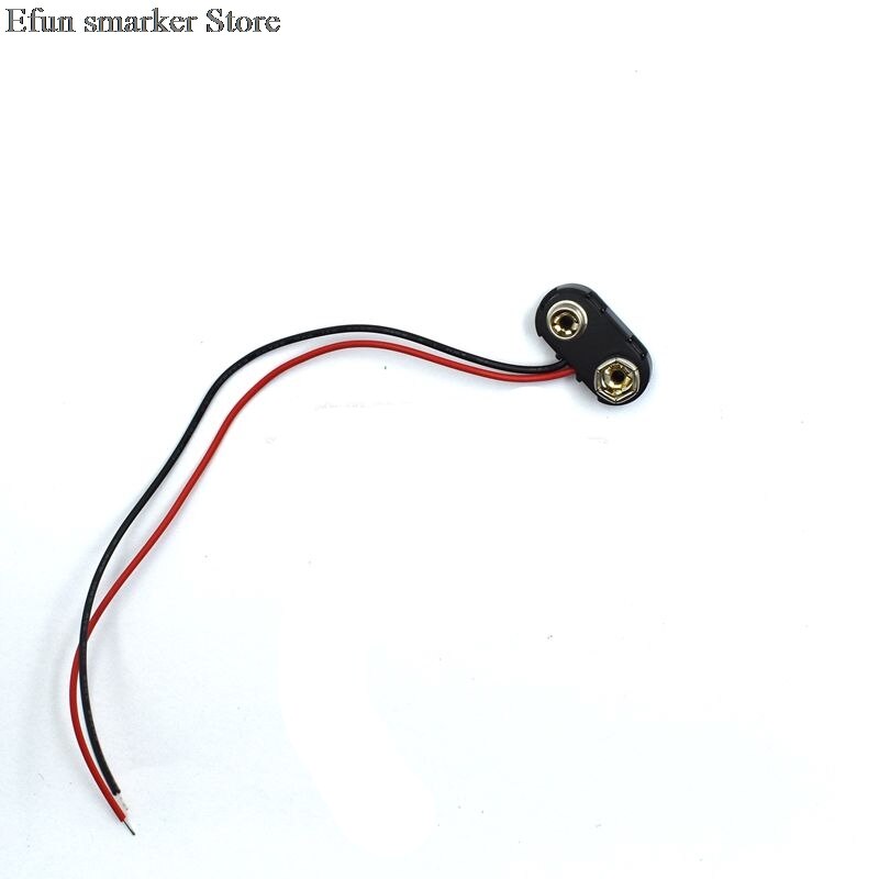 6F22 9V Battery Adapter Snap Connector clip Lead Wires holder DC 5.5*2.1 jack Clip Power cable For Arduino DIY Jack: T Type hard head