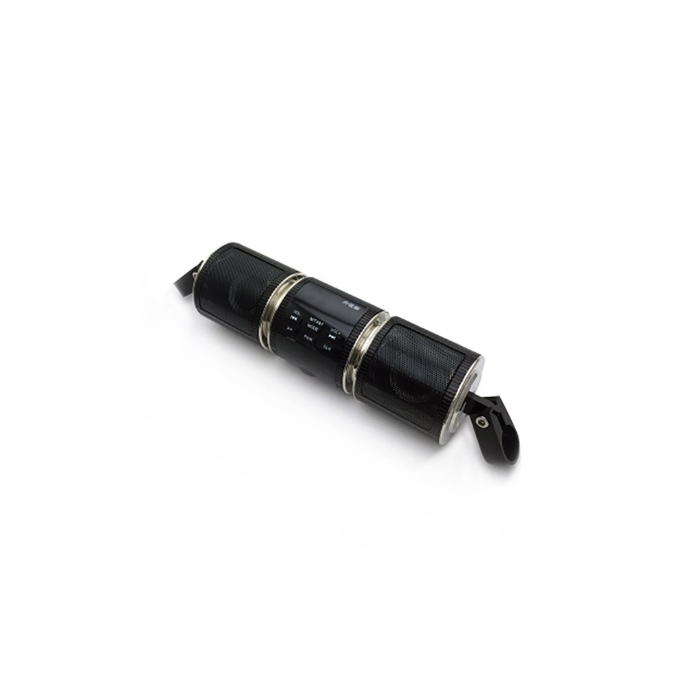 Motorcycle Bluetooth Music Player MP3 Waterproof Motorcycle Stereo Speaker MT487 FM Radio Adjustable LED Screen: Black