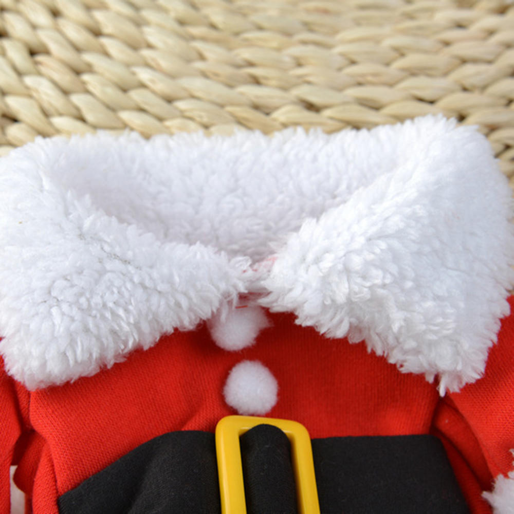 Ropa cálida de Navidad para perros y gatos bufanda roja de Papá Noel, abrigo de invierno para mascotas, traje de perro con gorro, ropa cálida, disfraz de Halloween