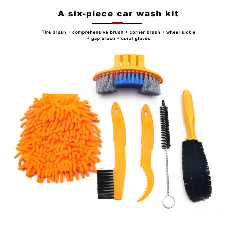 Bike Chain Cleaner Bicycle Clean Machine Brushes Road Cycling Cleaning Brush Kit Maintenance Tools Set For Outdoor Mountain MTB