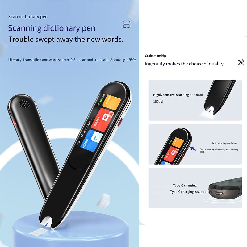 Slimme Scanning Vertaling Pen Chinees-Engels-Japanse Koreaanse Offline Student Business Travell Punt Lezen Pen Woordenboek pen
