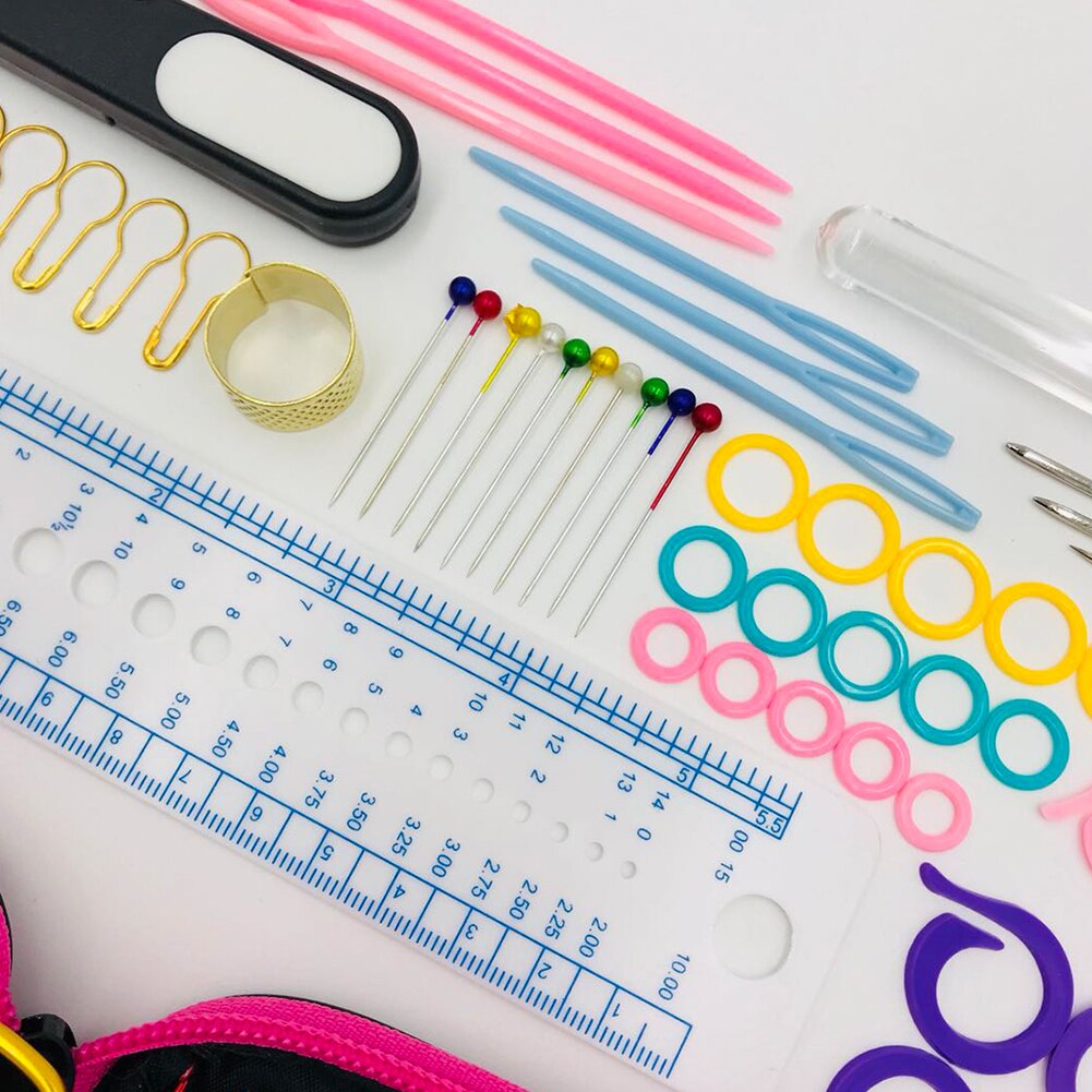 100pcs Crochet Color Aluminum Crochet Set Metal Crochet Sewing Tools Yarn Knitting Needles DIY Sewing Tools