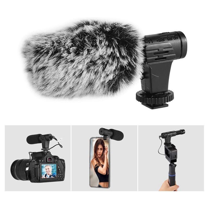 MIC-07 Pro Metal Microphone Mobile Phone Live Mic Portable for Film and Television Interview Recording