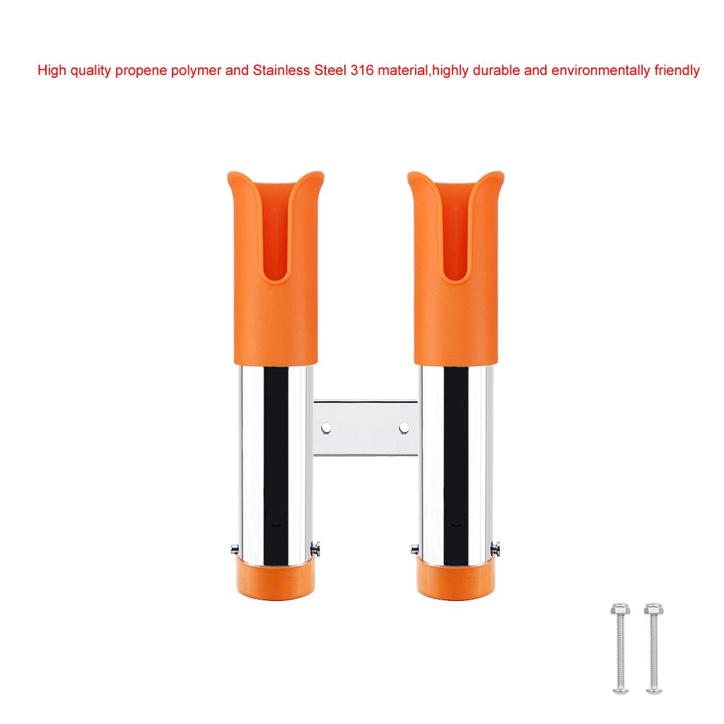 Fishing Rod Holder 2 Tubes Link Slotted Rod holder Boat Fishing Rod Rack Holder Portable Pole Tube Mount Bracket Marine Grade