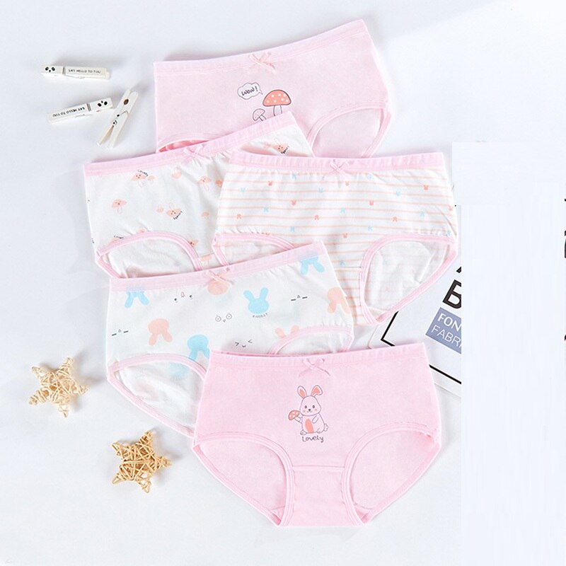 girl baby boxer short briefs panties kids students children teenagers underwear 1-8y 5pcs/lot: Black / 3XL(7-8year)
