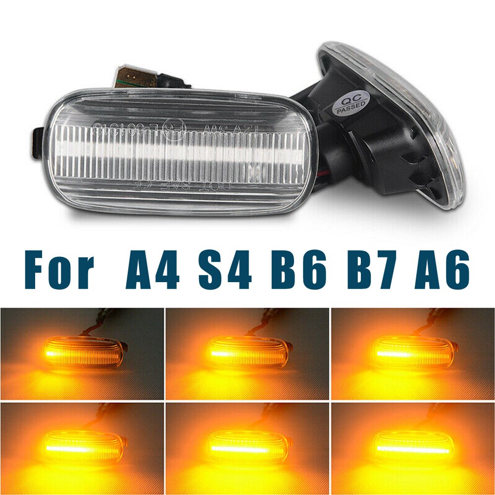IP67 Turn Signal Light Dynamic Transparent For A4 S4 B6 B7 A6 Waterproof
