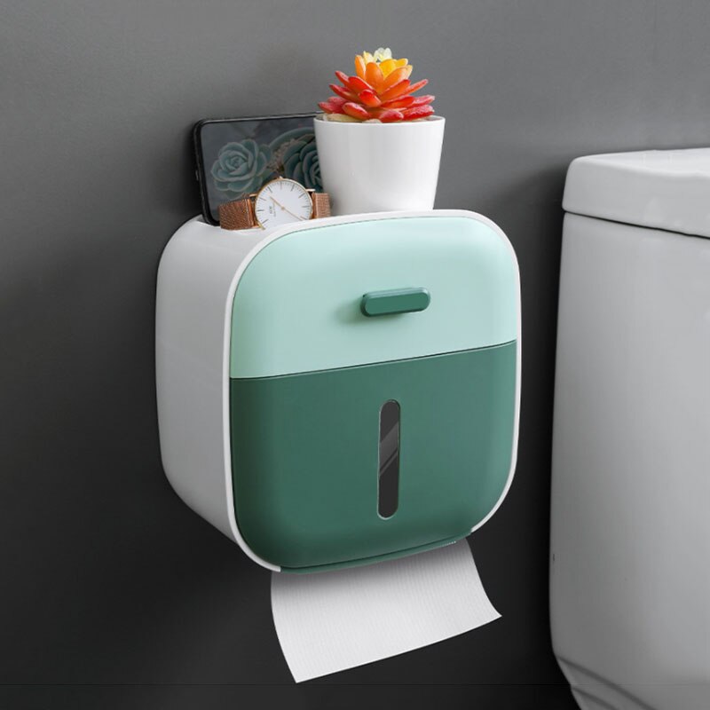 Muur Gemonteerde Toiletrolhouder Dragende Toiletpapier Dispenser Waterdichte Papier Opslag Thuis Badkamer Accessoires