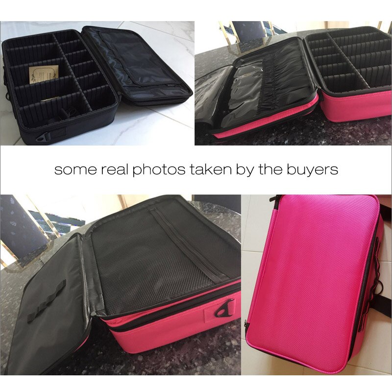 HMUNII neceser para mujer, organizador de maquillaje de viaje, caja de maquillaje , bolsa de cosméticos, bolsas, estuche de belleza para artista de maquillaje