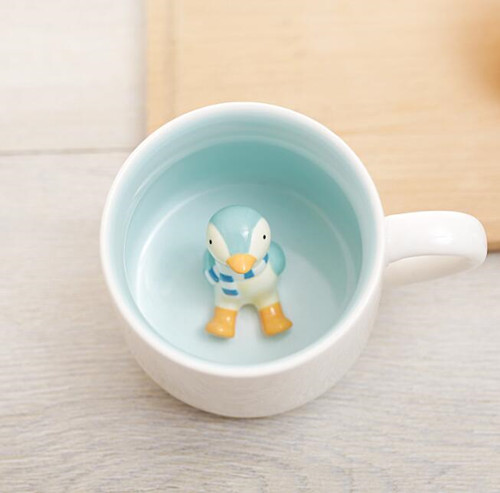 400ml Cute Animal Ceramic Mugs Cartoon Coffee Milk Tea Breakfast Cup Novelty Mugs: Penguin