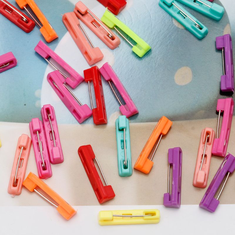 100 pces misturado cachecol pino de segurança hijab broche de segurança bloqueio de pano de bebê fralda pino