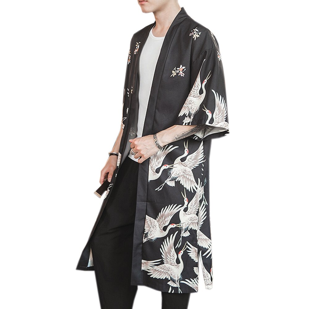 Yukata haori men Japanese kimono cardigan men samurai costume clothing kimono jacket mens kimono shirt yukata haori: 4XL