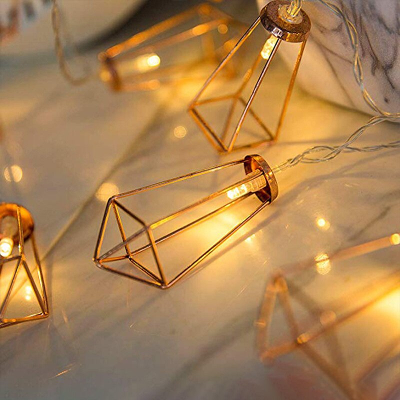 Muslim Iron Gold Leaves String Lights 10 Led Wedding Christmas Birthday Room Courtyard Decorative LED Light Party Lights