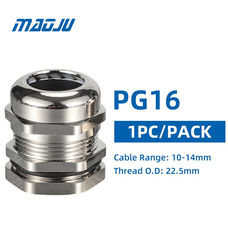 1 PIÈCES PG7 PG9 PG11 PG13.5 PG16 PG19 Métal Câble Serre-câbles M12 M16 M18 M20 M22 M25 IP68 CE Presse-Étoupe En Laiton Connecteur De Fil: PG16-1PCS