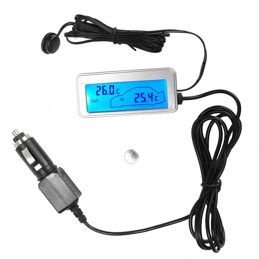 Auto Digitale 12V LCD Display Indoor Outdoor Gevoeligheid Thermometer Temperatuur Meter Auto Thermometer
