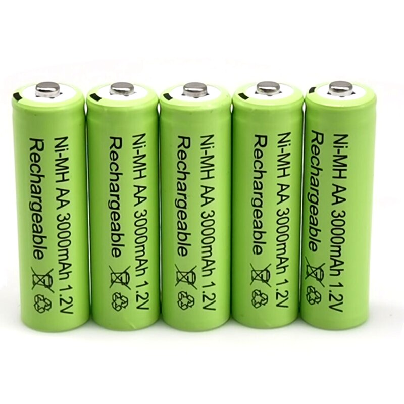 AA 1.2V 3000mAh NiMH 1.2V Rechargeable Batteries Green Battery Garden Solar Lamp LED Flashlight Lantern Lamp Torch