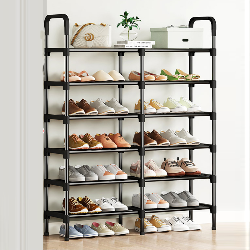 Black Elevated Shoe Rack Small Simple Multi-layer Shoe Cabinet Home Entrance Rental Housing Dormitory Storage Rack: Clear