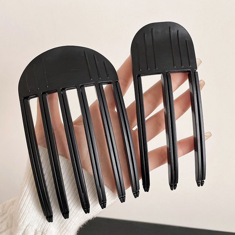 Women Fluffy Hair Roots Clips Comb Hairs Top Styling Curling Barrel Portable Korean Lazy Hairs Clip Volume Wind Sculpting Comb: Red