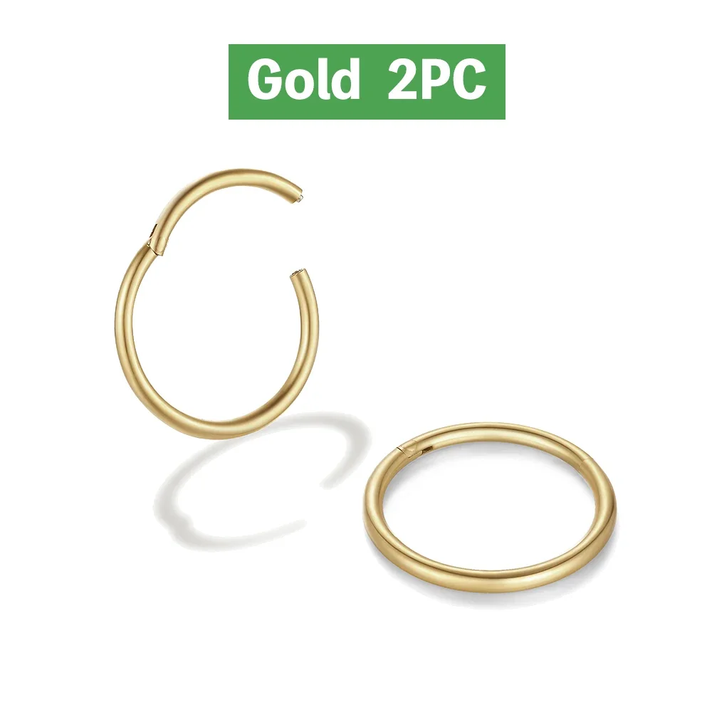 Mariasz – anneau de nez classique minimaliste en acier inoxydable 316L, pour hommes et femmes, boucles d'oreilles, Septum Helix, Piercing d'oreille, bijoux 18G: Beige / PLAQUÉ ARGENT