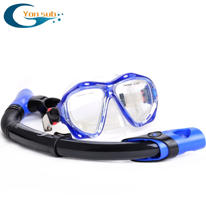 YONSUB myopia tempered dive optical lens mask scuba diving mask snorkel set underwater anti fog and tube diving equipment
