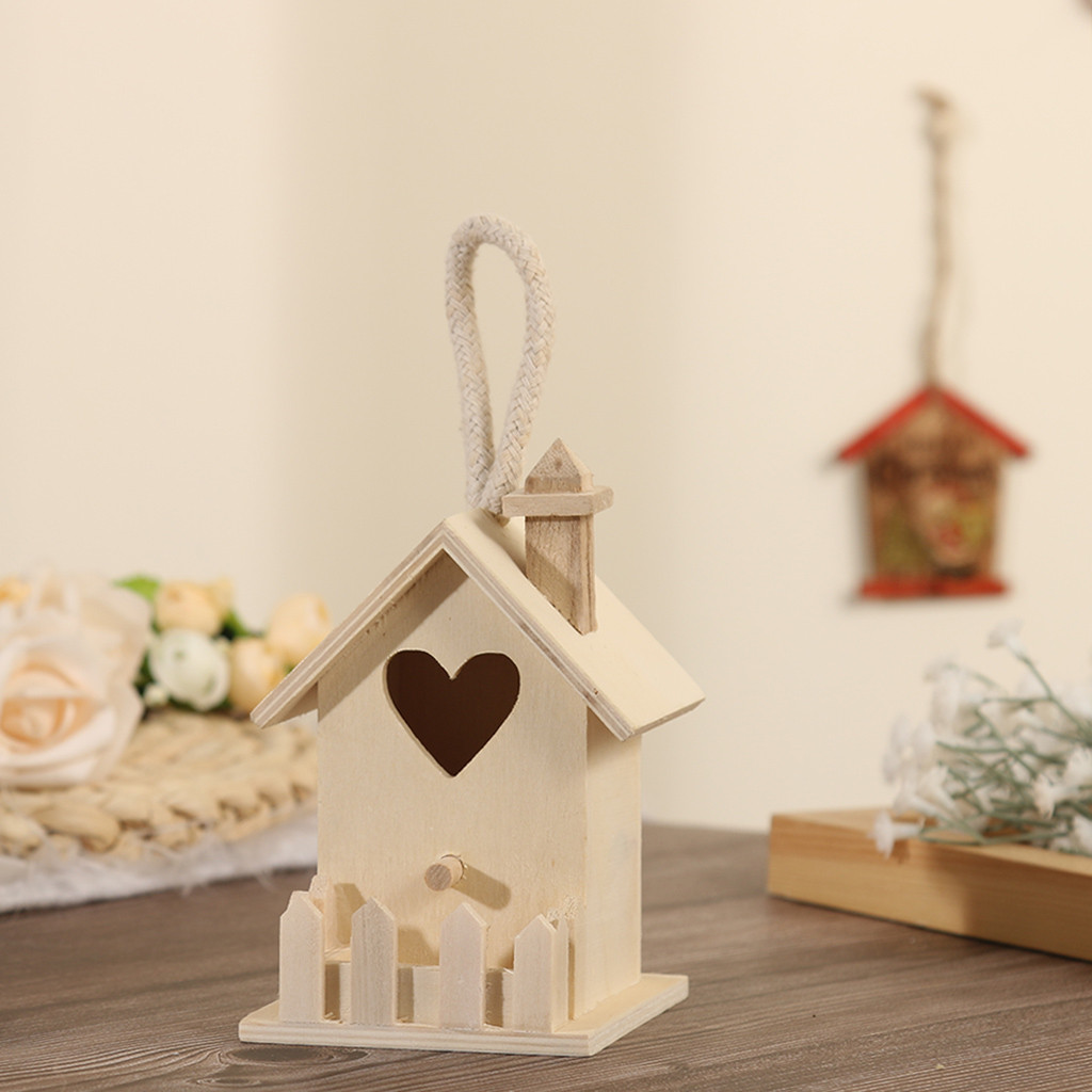 1pc Nest House Bird Dox Wooden Bird House Nest House Wooden Bird House Wall-mounted Outdoor Birdhouse Wooden Box