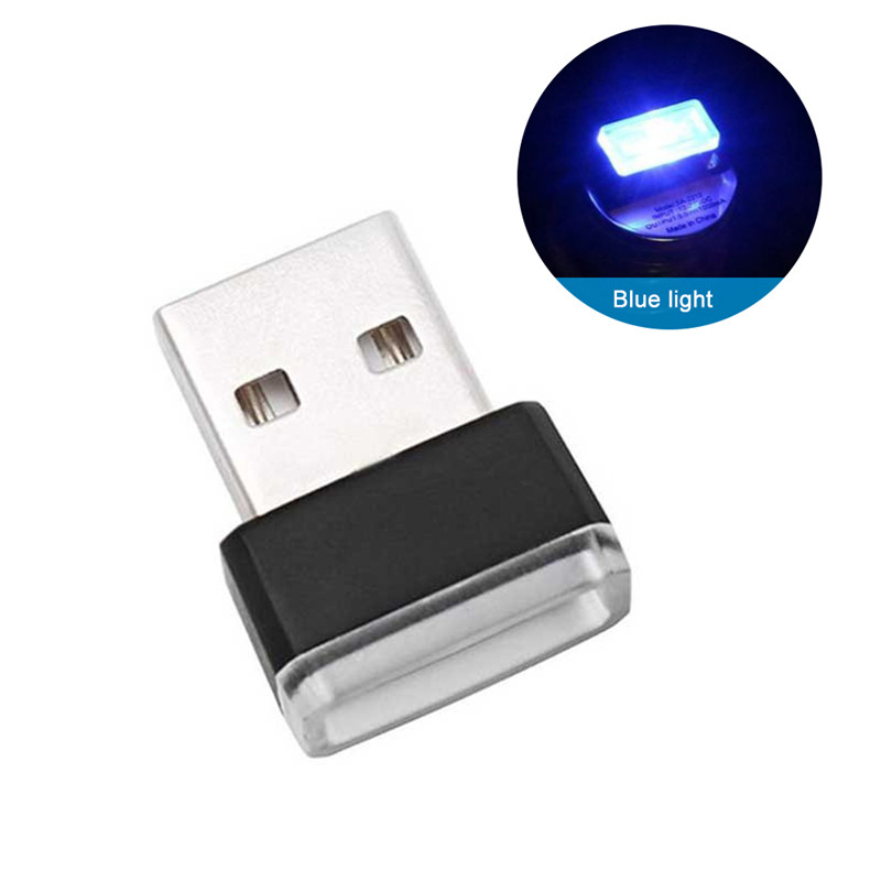 Neon USB Light LED Modeling Light Atmosphere Ambient Lamp Portable Car Interior Decorative Light 7 Colors Car Accessories: Blue