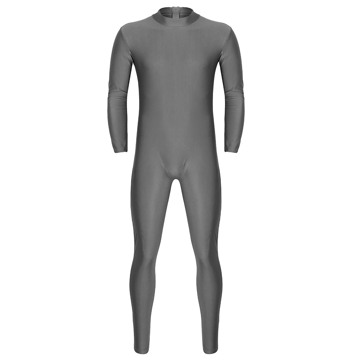 Bra passform för herrdräkter långa ärmar skinny helkropps-katdress vuxen lycra danskläder body gymnastik träning unitard