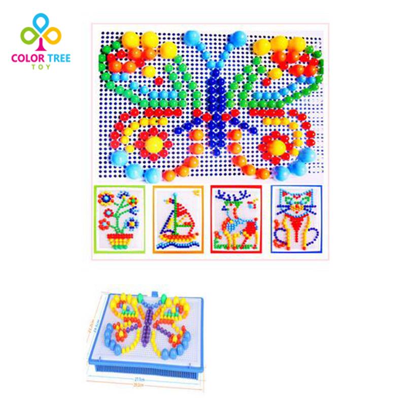 296 stks/set Creatieve Mozaïek Speelgoed Pegboard Paddestoel Nagel Kit Composiet Educatieve Puzzel Speelgoed Voor Kinderen