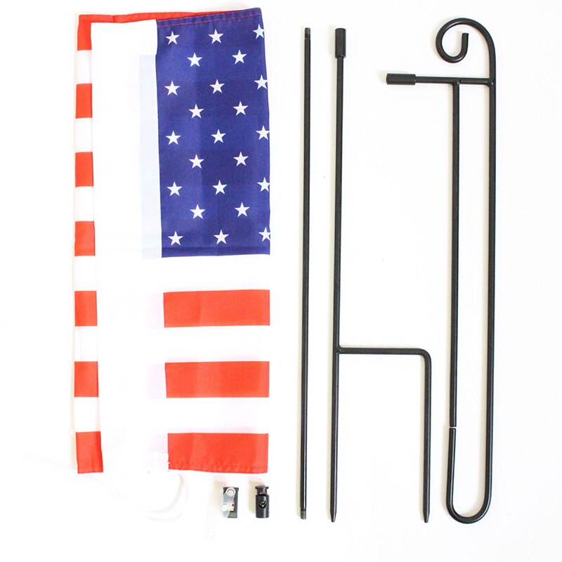 Tuin Vlag Stand Pole Houder Met Vlag En Anti-Wind Clip Tuin Vlag Houder Stand Premium Yard Houder Voor amerikaanse Vlag: C
