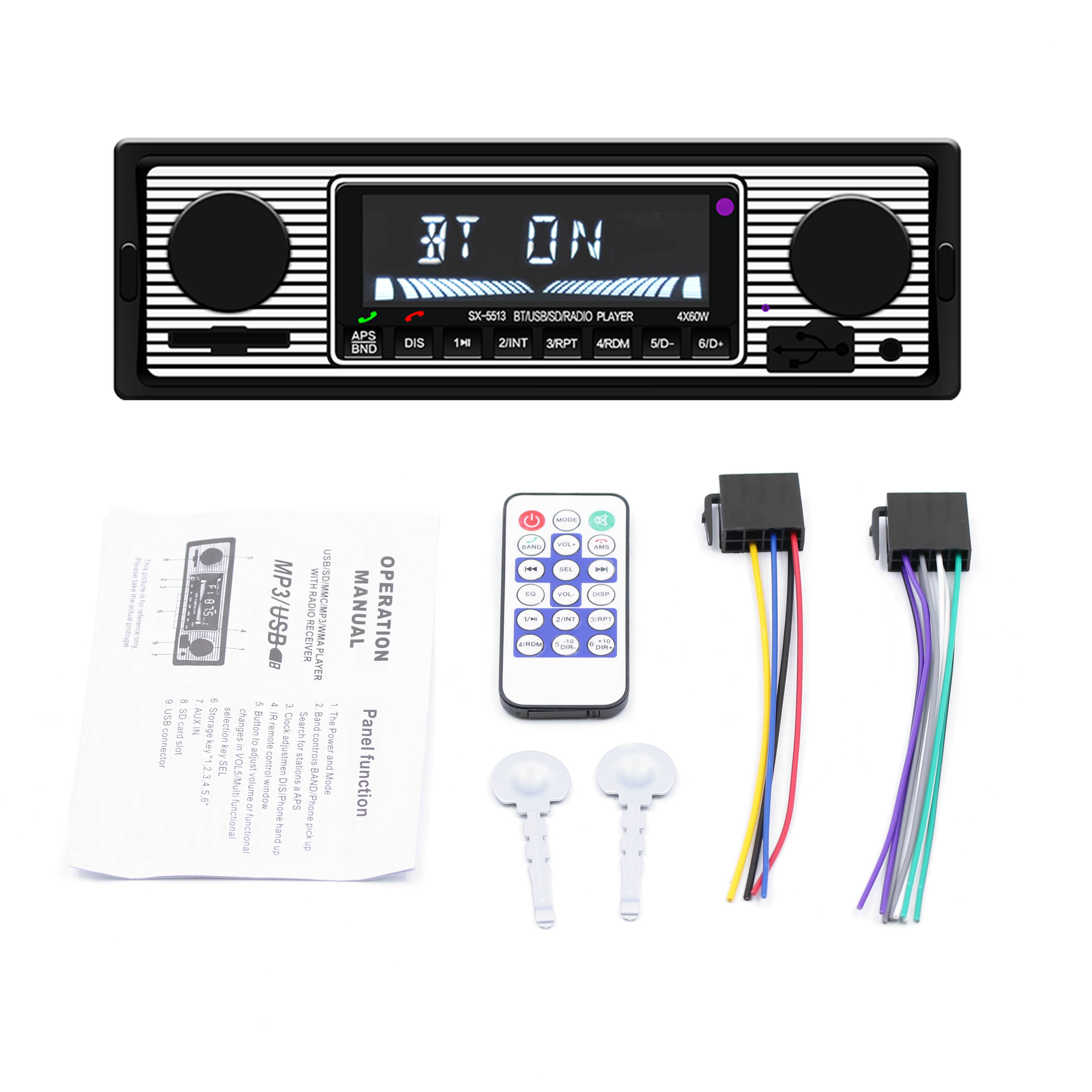 12V Bluetooth Car Radio Player Stereo FM MP3 USB SD AUX Audio Auto Electronics autoradio 1 DIN oto teypleri radio para carro: Radio