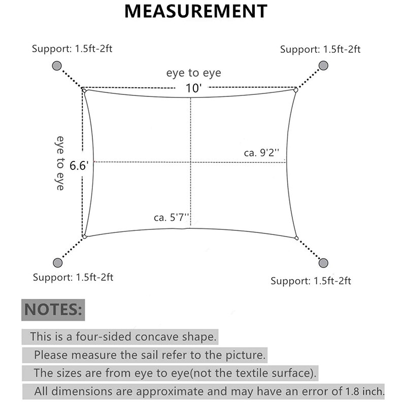 Rectangular Sun Shade Oxford Cloth Shade Sail, Very Suitable for Outdoor Patio Garden Courtyard Backyard, Green