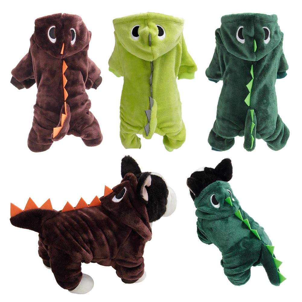 Juhla halloween koriste söpö dinosauruksen muotoinen koiran vaatteet haalarit lemmikkeille koiranpentu huppari vaatteet tee itse cosplay puku