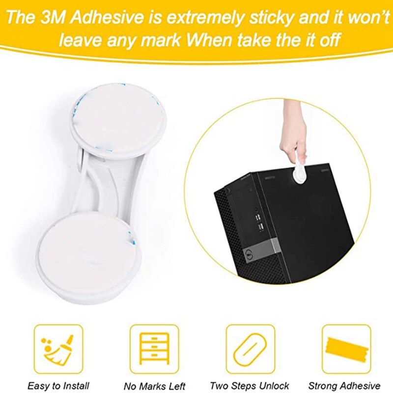 15 Pcs Kinderslot, Kind Veiligheid Kast Sloten Baby Veiligheid Sloten Voor Kasten, Geen Gereedschap Nodig, sterke Lijm Lock